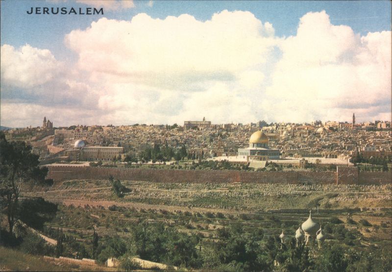 General View of the Old City from Mount of Olives Jerusalem Israel