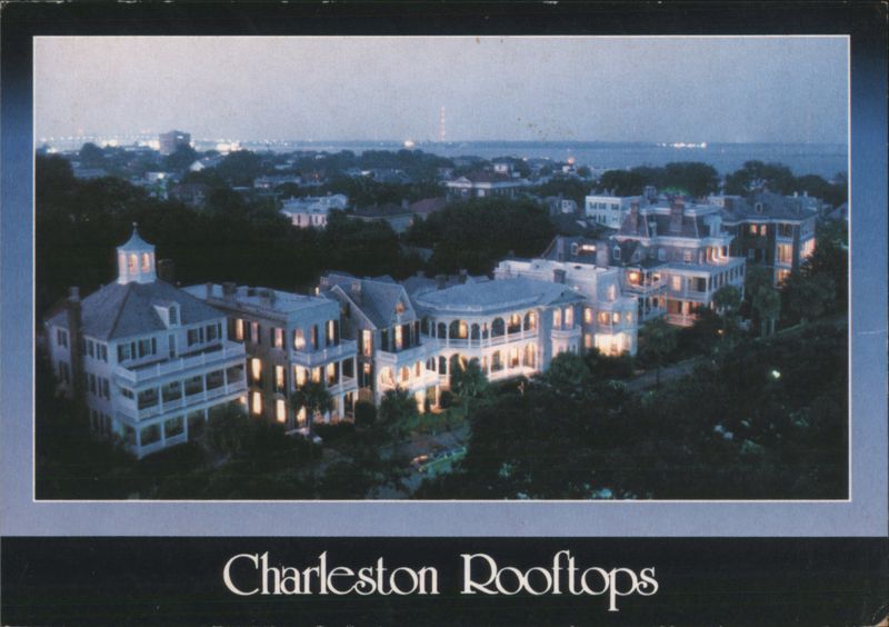 Charleston Rooftops at Night, South Battery Homes South Carolina