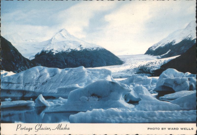 Portage Glacier with Floating Icebergs Alaska Ward Wells