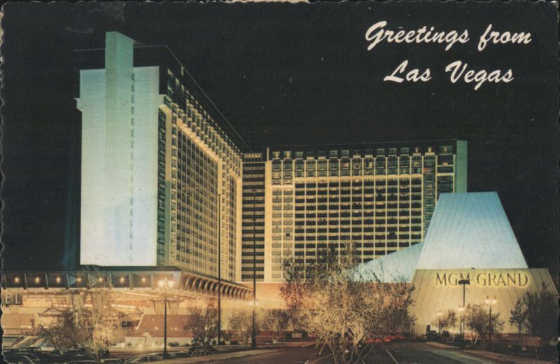 MGM Grand Hotel at Night on the Strip Las Vegas Nevada