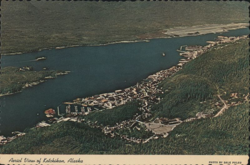 Aerial View of Tongass Narrows and Ketchikan Waterfront Alaska