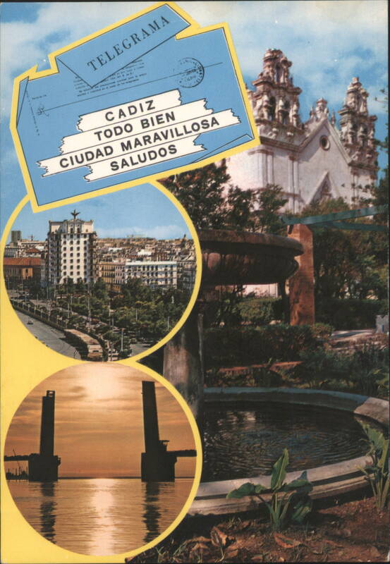 Cadiz City Views and Telegram Graphic Spain