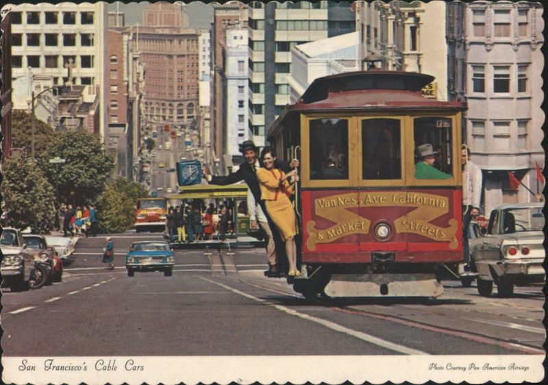 Cable Car Number 17 on California Street San Francisco