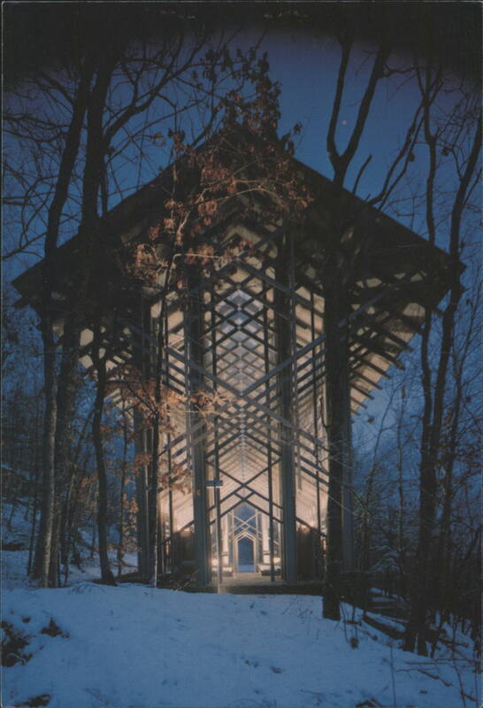 Thorncrown Chapel at Night in Winter Eureka Springs Arkansas
