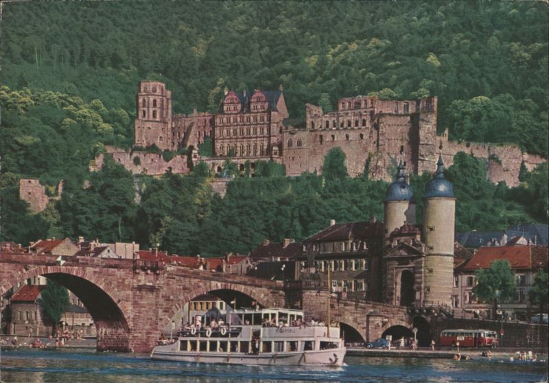 Sommertag: Alte Brücke und Schloss Heidelberg Germany