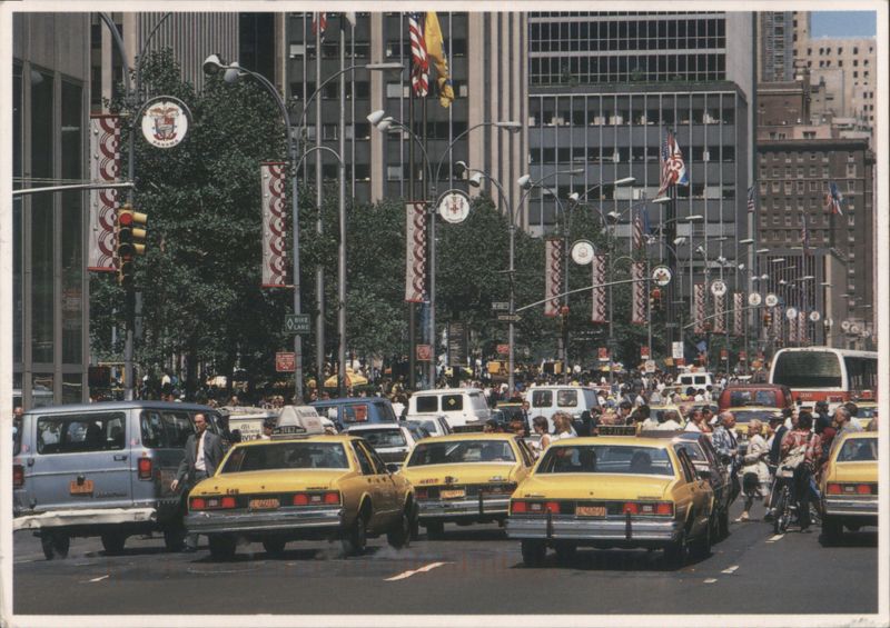Taxis on the Avenue of the Americas New York Shmuel Thaler