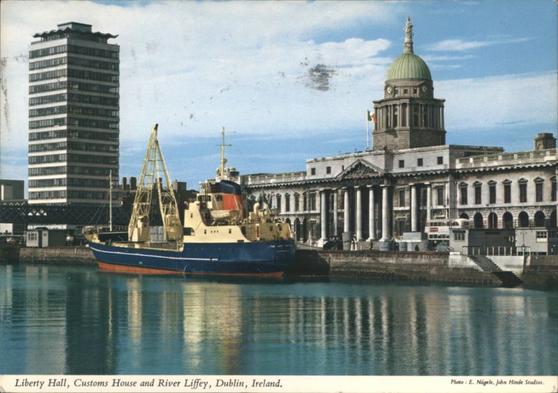 Liberty Hall, Customs House and River Liffey Dublin Ireland