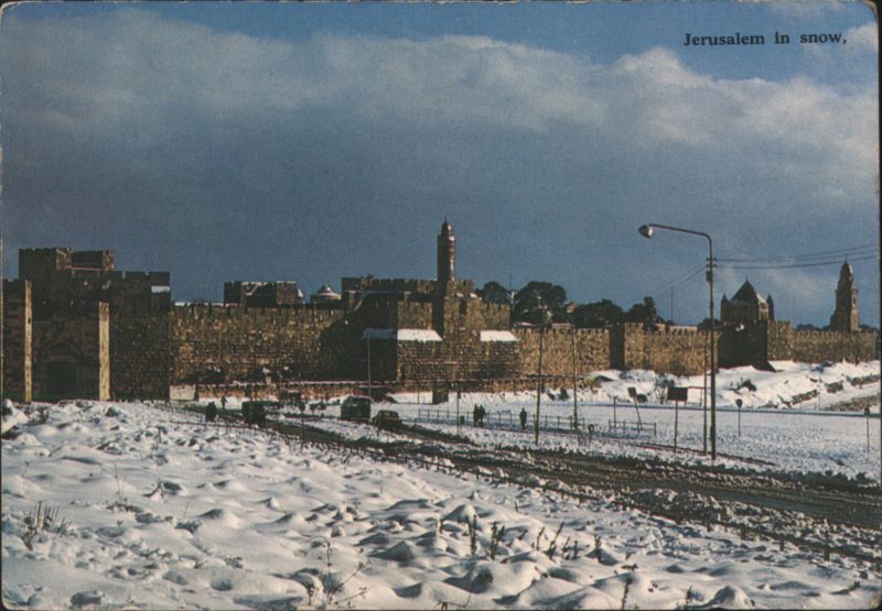 Jerusalem in Snow, Old City Wall, Jaffa Gate & Citadel Israel