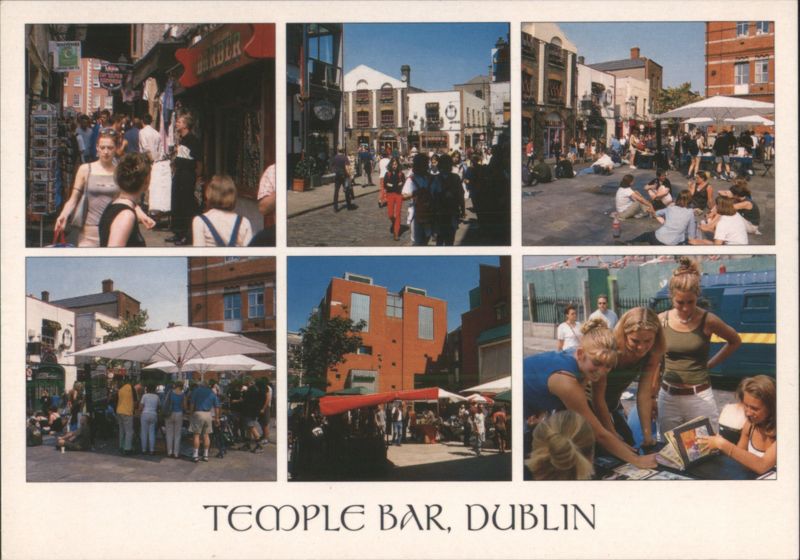 Temple Bar Cultural Quarter Multi-View Scenes Dublin Ireland