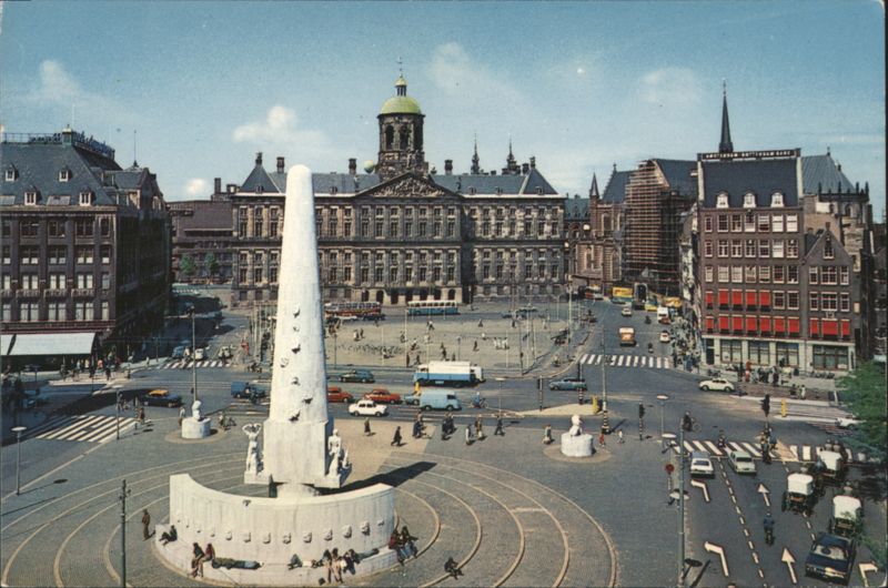 National Monument and Royal Palace at Dam Square Amsterdam Netherlands