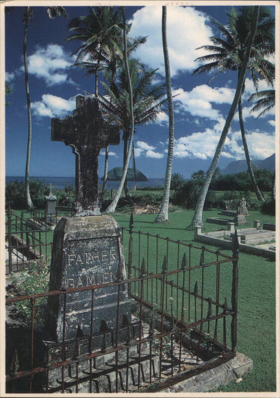 Father Damien's Grave Site Kalaupapa Hawaii William Waterfall