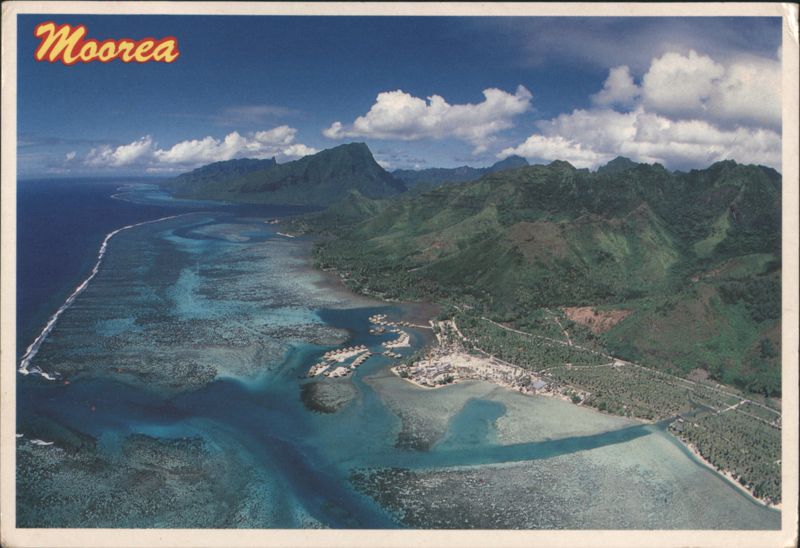 Aerial View of Northwest Coast and Beachcomber Parkroyal Moorea French Polynesia