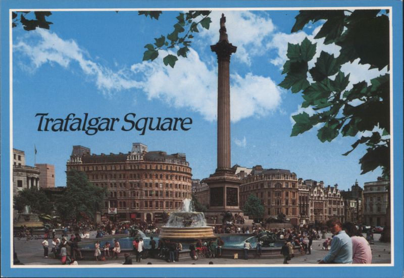 Trafalgar Square with Nelson's Column and Fountains London United Kingdom