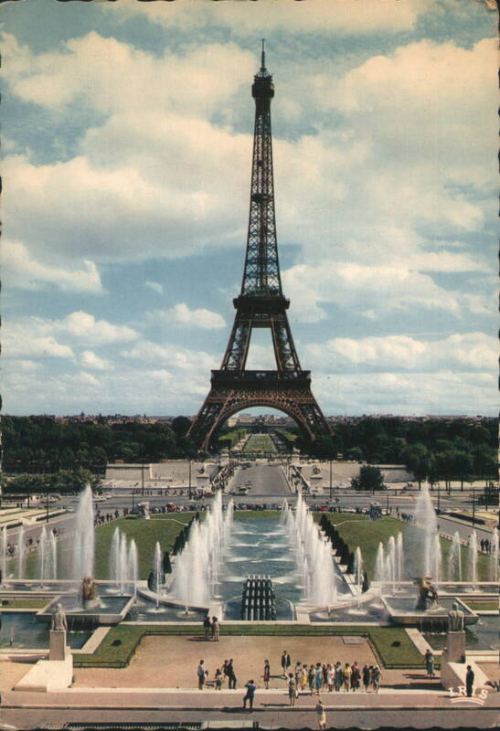 Eiffel Tower and Trocadéro Gardens Fountains Paris France