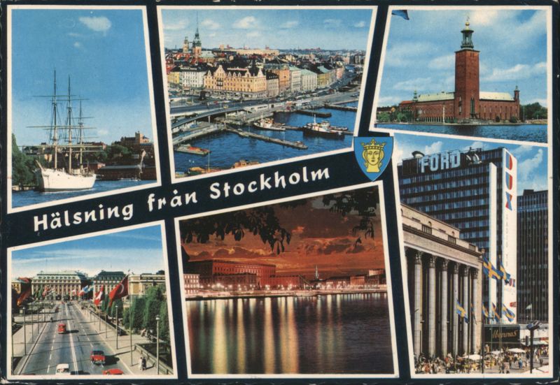 Hälsning från Stockholm Multi-View with City Hall & Palace Sweden