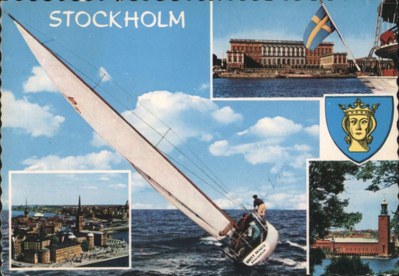 Stockholm Multi-View with Sailboat Britt Marie Sweden