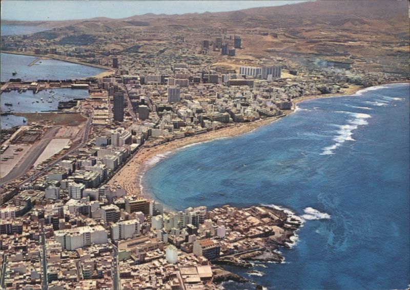 Aerial View of Las Canteras Beach Las Palmas Spain