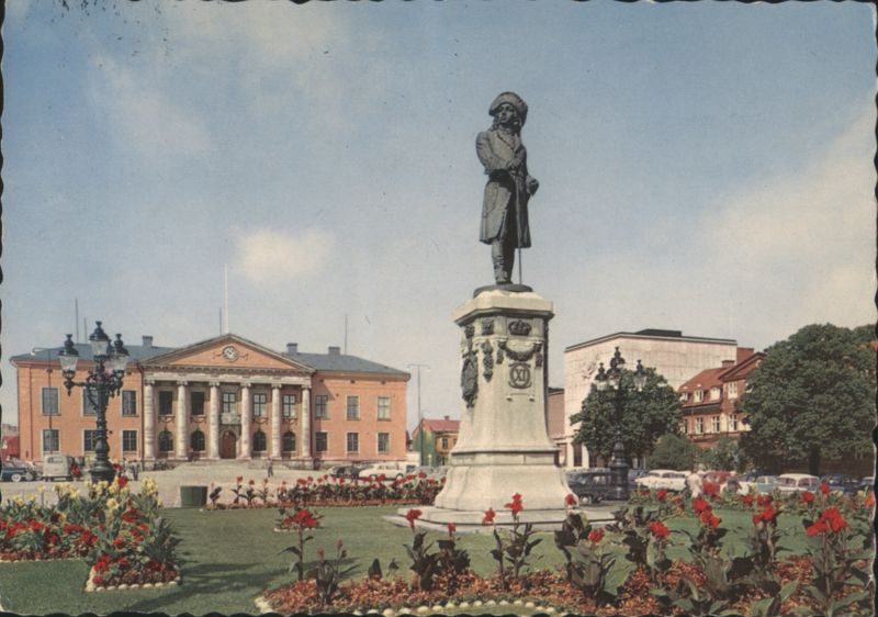 Stortorget with Carl XI Statue and Town Hall Karlskrona Sweden