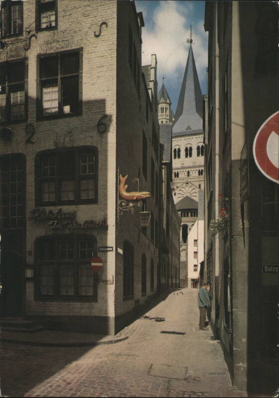 Ancient Cologne with St. Martin Church and Salzgasse Germany