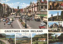 Greetings from Ireland Multi-View with O'Connell Street Postcard