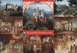 Königsschloß Neuschwanstein Multi-View Exterior & Interior Postcard
