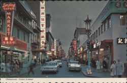 Grant Avenue Street Scene, Chinatown Postcard