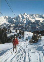 Skilift Obersäss mit Sichelchamm, Flumserberge Postcard