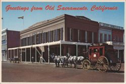 B.F. Hastings Building and Stagecoach, Old Sacramento Postcard