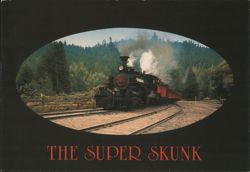 California Western Railroad Super Skunk Steam Locomotive Postcard