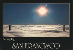Morning Fog over the Bay and Golden Gate Bridge Postcard