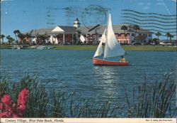 Century Village Clubhouse and Lake Scene Postcard