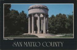 Pulgas Temple, San Mateo County Postcard
