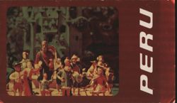 Braniff International, Peru Folk Art Figurines Postcard