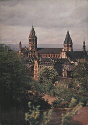 Mainz Cathedral (Dom) and Cityscape Postcard