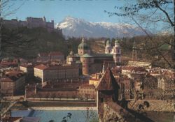 Salzburg City of Festivals with Hohensalzburg Fortress Postcard