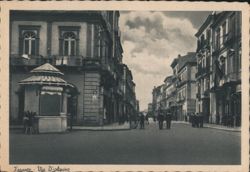 Via D'Aquino Street Scene with Kiosk Postcard