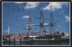 U.S.S. Constitution and Bunker Hill Monument Postcard