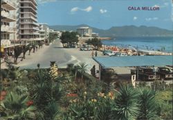 Cala Millor Beachfront and Street Scene Postcard
