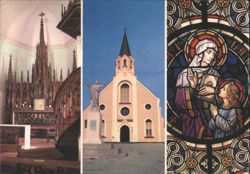 St. Ann's Church, Handcarved Altar & Stained Glass Postcard