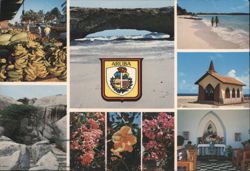 Multi-View Scenes of Aruba, Natural Bridge & Chapel Postcard