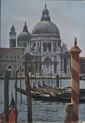Grand Canal at Basilica della Salute with Gondolas Postcard