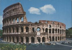 The Colosseum with Vintage Cars and Carriages Postcard