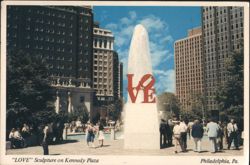 "LOVE" Sculpture on Kennedy Plaza Postcard