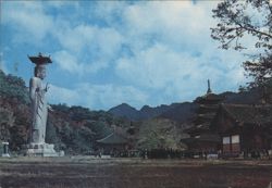 Panoramic View of Beobju-sa Temple and Buddha Statue Postcard