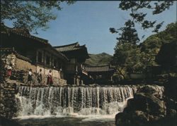 Gate of Songkwang Temple and Waterfall Postcard