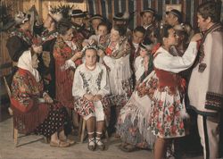 Wesele Góralskie Traditional Highland Wedding Scene Postcard