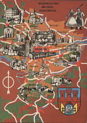 Illustrated Map of Województwo Miejskie Krakowskie Postcard