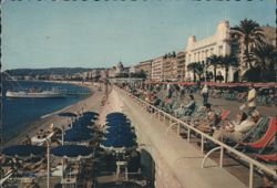 Promenade des Anglais and Beach Scene Postcard