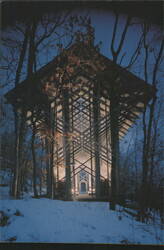 Thorncrown Chapel at Night in Winter Postcard
