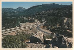 Interstate 80 at Nevada City Junction, High Sierras Postcard